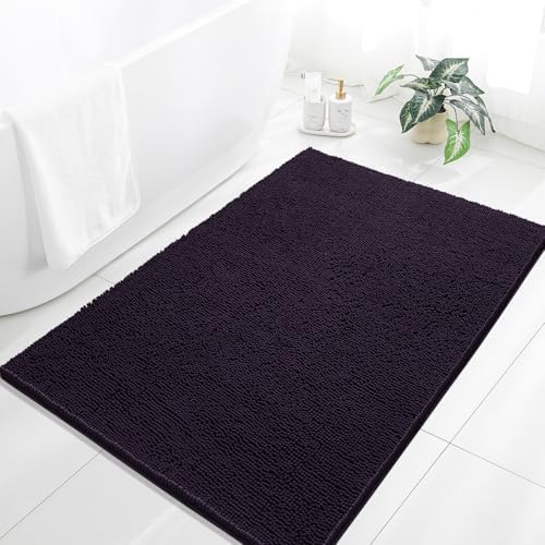 Chenille Bathroom Rug 40"x60" Purple, Large Plush Bath Mat by Kildoss