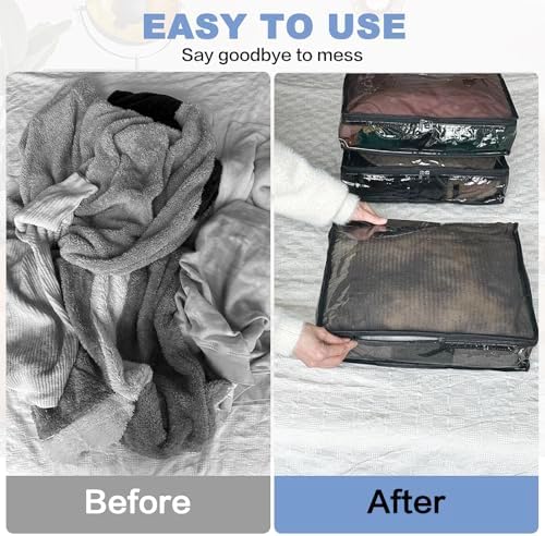 Clear Zippered Plastic Clothes Storage Bags, 6 Pack - Image 5