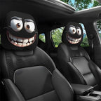 2PCS Funny Cartoon Car Headrest Covers, Cute Funny Cartoon Eyes Car Seat Head - Image 3