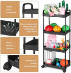 Barydat Baby Diaper Cart 3-Tier Movable Diaper Caddy Organizer Rolling Plastic - Image 3