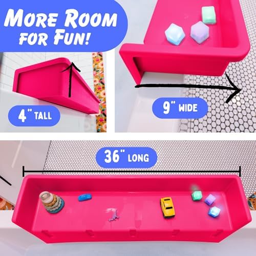 Tub Topper Kids Bathtub Splash Guard, Shelf & Toddler Bath Toy Tray - Image 5