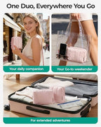 BAGSMART Puffy Padded Travel Makeup Bag Duo Large & Small - Image 5
