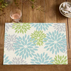 Artoid Mode Floral Vinyl Plastic Placemats Set of 6, 12x18 Inch Washable - Image 6