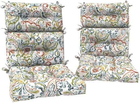 DYTXIII Outdoor High Back Chair Cushions Set of 2, Water Repellent Tufted by DYTXIII