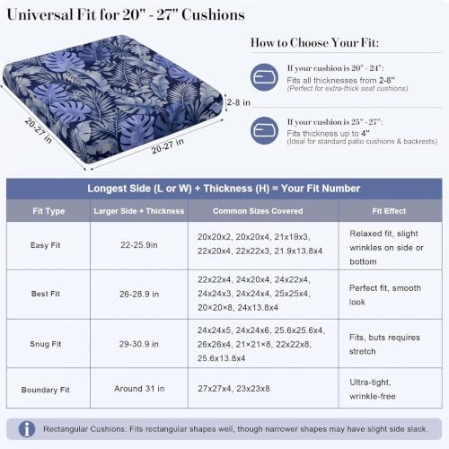8Pcs Patio Cushion Covers Stretch Outdoor Furniture Protector Slipcovers - Image 3