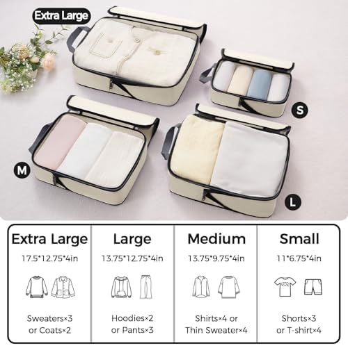 BAGAIL 4 Set/6 Set/8 Set Compression Packing Cubes Travel Accessories - Image 2