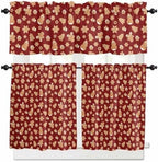 Christmas Valance Kitchen Curtains Set, Winter Holiday Decor Short Window by VandarllinHomeKitchenDecor