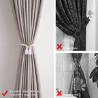 NICEEC 4 Pack Wooden Cube Magnetic Curtain Tiebacks Boho Home Decor Drape Tie - Image 3