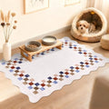 GarveeHome Small Washable Area Rug 2x3 Solid Color Scalloped Kitchen Rugs by GarveeHome