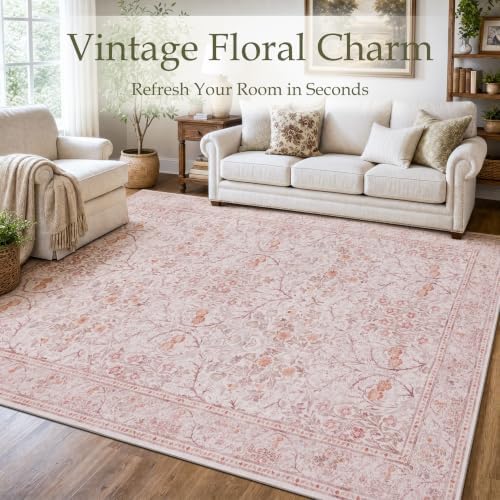 JOLLYVOGUE 9x12 Area Rugs for Living Room, Vintage Washable Rug - Image 2