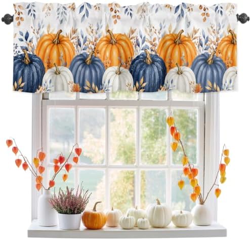 Vandarllin Fall Thanksgiving Kitchen Curtains Valances by VandarllinHomeKitchenDecor
