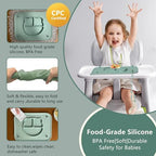 1 Pack Silicone Mat for Babies, Baby Placemat Built-in Suction Base and - Image 5