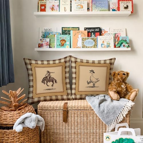 Western Goose Nursery Decor Pillow Covers 18x18 Set of 2 - Image 2