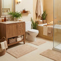 GRANNY SAYS Beige Bathroom Rugs Set 3 Piece, Soft Microfiber Bath Mats by GRANNYSAYS