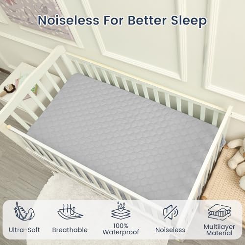 david's kids 2 Pack 52''x28'' Waterproof Crib Mattress Protector Pad Cover - Image 7