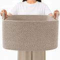 65L Large Laundry Basket with Handles, Woven Blanket Basket by HZFTJOY