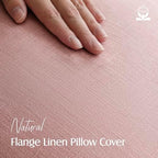 Foindtower Linen Solid Decorative Throw Pillow Covers 20x20 Inch Rose Pink - Image 2