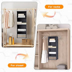 Hanging Closet Organizer 4-Shelf, Oxford Fabric Wardrobe Storage, Dark Grey - Image 5