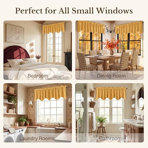 StangH Yellowish Gold Autumn Velvet Valance 52x18 Inch, 1 Panel - Image 6