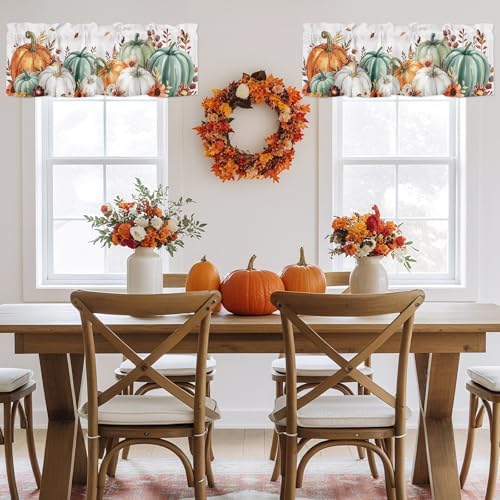 Fall Thanksgiving Kitchen Curtains Valances - Image 3