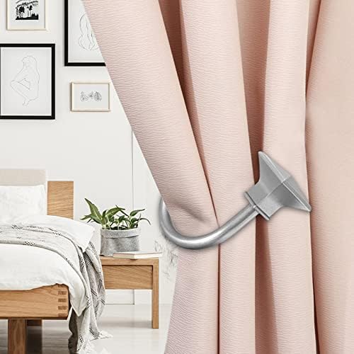 Sumnacon Set of 2 Curtain Holdbacks, Wall Mounted Aluminum Alloy Window Drapery - Image 5