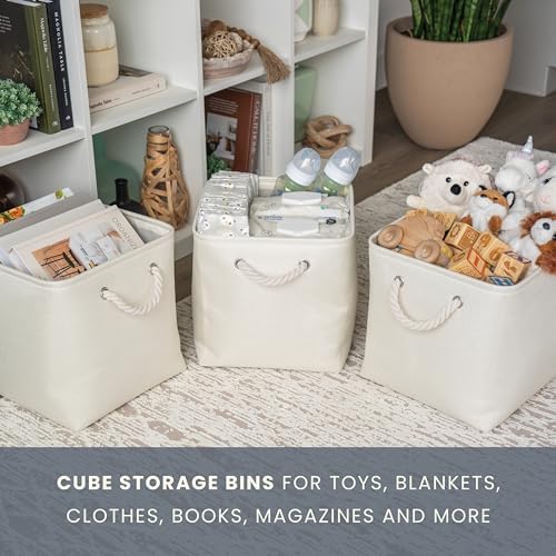 OrganiHaus 11x11 Cube Storage Bins, Rope Handles - Image 6