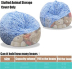 Fluffy Stuffed Animal Storage Bean Bag Chair Cover, Faux Fur Comfy Bean Bag - Image 4