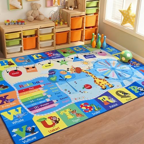 BENRON 5x7 Playroom Rug for Kids Washable, Play Mat by BBENRON