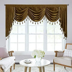 StangH Extra Wide Gold Brown Valance Curtain W79 inches, 1 Panel by StangH
