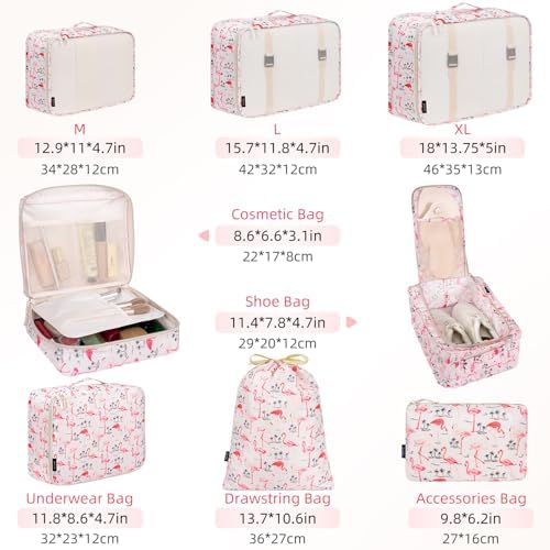 BAGAIL 8 Set Packing Cubes Luggage Packing Organizers - Image 2