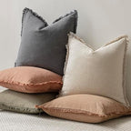 Foindtower Decorative Linen Fringe Throw Pillow Covers 20×20 Inch - Image 5