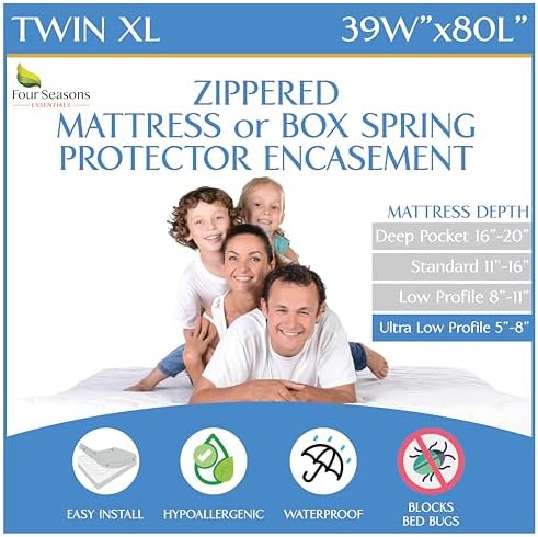 Twin XL Size Mattress or Box Spring Encasement by FourSeasonsEssentials