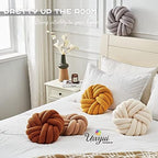 Uvvyui Knot Pillows, 14 Inch Decorative Throw Pillows Round Pillows Cushion - Image 5