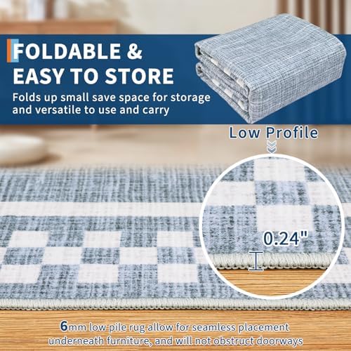 GarveeHome Small Bedroom Area Rug 3x5 Checkered Area Rug - Image 4