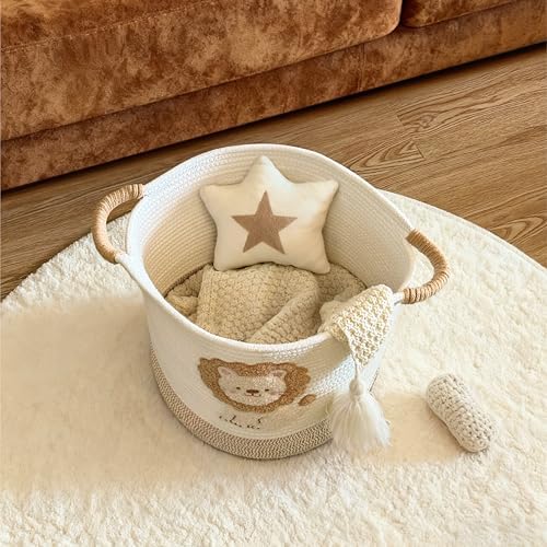 Toy Storage Basket, blanket basket, Cotton Rope Woven Laundry Hamper - Image 5