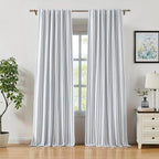 ZJDECOR Blue Striped Full Blackout Window Curtain Panels 72 Inches Length - Image 2