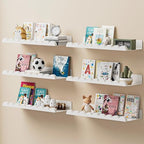6-Pack Nursery Book Shelves, Scalloped Floating Shelves by Unknown