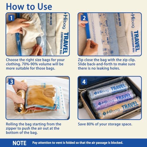 Compression Bags for Travel Essentials, Roll Up Bags No Vacuum Needed - Image 6