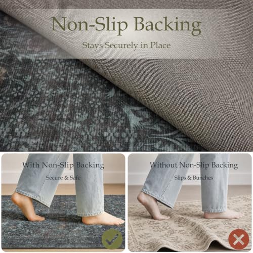 JOLLYVOGUE 9x12 Area Rugs for Living Room, Washable Rug, Forest Green - Image 4