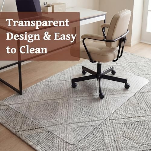 Leinuosen Office Chair Mat for Carpet 46" x 60" Plastic Desk Chair Mat Non Slip - Image 6