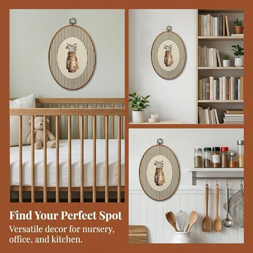 SONMYSULIL Golf Nursery Wall Art Decor, Vintage Sports Oval Wall Hanging Decor - Image 5