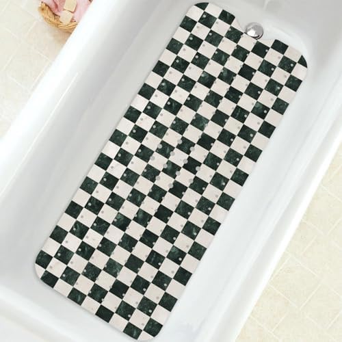 Bathtub Mat Non Slip, Checkered Extra Long Bath tub Mat Shower Floor Mat by BathtubMat
