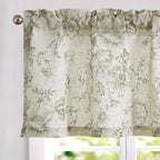 Vangao Floral Valances for Windows Alice Sage Green W50 X 16L 1 Panel by Vangao