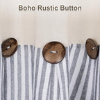 ASPMIZ Cotton Linen Farmhouse Curtains Boho Rustic Button Drapes, Linen Window - Image 3