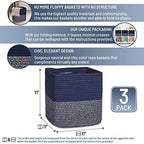 NaturalCozy Storage Cubes 11 Inch Cotton Rope Woven Baskets - Image 2