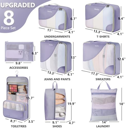 OlarHike Packing Cubes for Travel, Gifts for Women Mom, Anti-Tearing Suitcase - Image 2