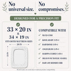 2 x GOTS 100% Organic Cotton Bedside Bassinet Sheets 33x20 and 35x19 Compatible - Image 6