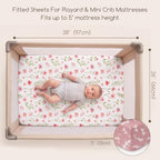 Pack and Play Mattress Sheets Fitted, 3 Pack Mini Crib Sheets - Image 4