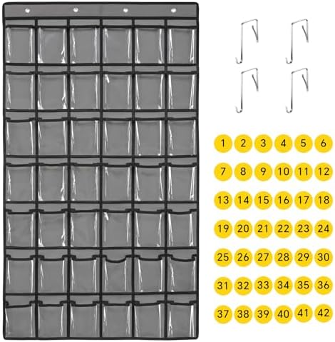 SAVERHO 42 Pocket Classroom Pocket Chart by SAVERHO