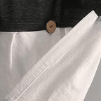 Lush Decor Linen Button Farmhouse Valance Curtians 52" W x 18" L Black & White - Image 5